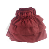 Max Solid Color Tri-layer Ruffle Elastic Band Bed Skirt Wine Red-100x200cm(Twin) - Aladdin Shoppers