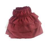 Max Solid Color Tri-layer Ruffle Elastic Band Bed Skirt Wine Red-100x200cm(Twin) - Aladdin Shoppers