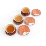 Max Wooden Tea Cup Coaster Coffee Drinks Placemat Tea Set Accessories Natural - Aladdin Shoppers