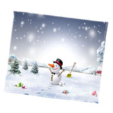 Digital Printing Flannel Blanket Bed Sofa Throw Snowman_1 130x150cm