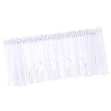 Max Embroidered Lace Window Voile Sheer Curtain Valance Tiers White 130x41cm - Aladdin Shoppers