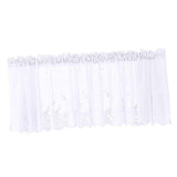 Max Embroidered Lace Window Voile Sheer Curtain Valance Tiers White 130x41cm - Aladdin Shoppers