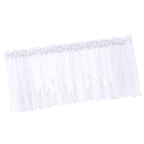 Max Embroidered Lace Window Voile Sheer Curtain Valance Tiers White 137x61cm - Aladdin Shoppers