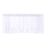 Max Embroidered Lace Window Voile Sheer Curtain Valance Tiers White 137x61cm - Aladdin Shoppers