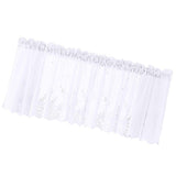 Max Embroidered Lace Window Voile Sheer Curtain Valance Tiers White 137x61cm - Aladdin Shoppers