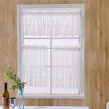 Max Embroidered Lace Window Voile Sheer Curtain Valance Tiers White 137x61cm - Aladdin Shoppers