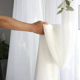 Max Sheer White Chiffon Window Curtain Panel for Balcony Bedroom White-140x240cm - Aladdin Shoppers