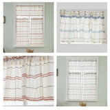 Max Rod Pocket Checked Linen Window Voile Curtain Valance Tier Red 74x60cm - Aladdin Shoppers