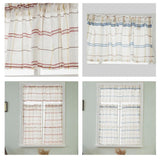 Max Rod Pocket Checked Linen Window Voile Curtain Valance Tier Red 74x60cm - Aladdin Shoppers