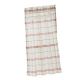 Max Rod Pocket Checked Linen Window Voile Curtain Valance Tier Red 74x60cm - Aladdin Shoppers