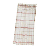 Max Rod Pocket Checked Linen Window Voile Curtain Valance Tier Red 74x60cm - Aladdin Shoppers