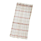 Max Rod Pocket Checked Linen Window Voile Curtain Valance Tier Red 74x60cm - Aladdin Shoppers
