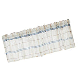 Max Rod Pocket Checked Linen Window Voile Curtain Valance Tier Blue 137x61cm - Aladdin Shoppers