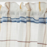 Max Rod Pocket Checked Linen Window Voile Curtain Valance Tier Blue 137x61cm - Aladdin Shoppers