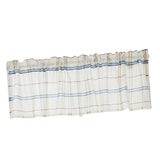 Max Rod Pocket Checked Linen Window Voile Curtain Valance Tier Blue 137x91.5cm - Aladdin Shoppers