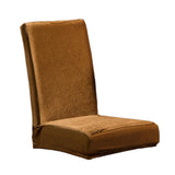 Artificial Fox Pile Stretch Dining Chair Cover Seat Slipcover Brown