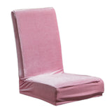 Artificial Fox Pile Stretch Dining Chair Cover Seat Slipcover Jade Pink