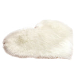 Max Heart Shape Shaggy Faux Sheepskin Area Rug Floor Carpet Mat White