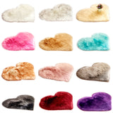 Max Heart Shape Shaggy Faux Sheepskin Area Rug Floor Carpet Mat White