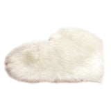 Max Heart Shape Shaggy Faux Sheepskin Area Rug Floor Carpet Mat White