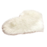 Max Heart Shape Shaggy Faux Sheepskin Area Rug Floor Carpet Mat White