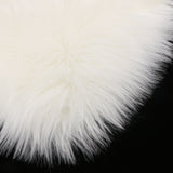 Max Heart Shape Shaggy Faux Sheepskin Area Rug Floor Carpet Mat White