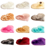 Max Heart Shape Shaggy Faux Sheepskin Area Rug Floor Carpet Mat White
