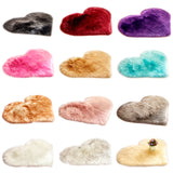 Max Heart Shape Shaggy Faux Sheepskin Area Rug Floor Carpet Mat White