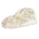 Max Heart Shape Shaggy Faux Sheepskin Area Rug Floor Carpet Mat White Grey