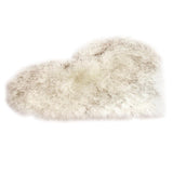 Max Heart Shape Shaggy Faux Sheepskin Area Rug Floor Carpet Mat White Grey