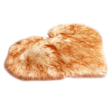Max Heart Shape Shaggy Faux Sheepskin Area Rug Floor Carpet Mat White Yellow
