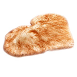 Max Heart Shape Shaggy Faux Sheepskin Area Rug Floor Carpet Mat White Yellow