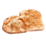 Max Heart Shape Shaggy Faux Sheepskin Area Rug Floor Carpet Mat White Yellow