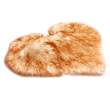 Max Heart Shape Shaggy Faux Sheepskin Area Rug Floor Carpet Mat White Yellow
