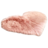 Max Heart Shape Shaggy Faux Sheepskin Area Rug Floor Carpet Mat Pink