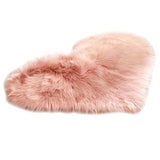 Max Heart Shape Shaggy Faux Sheepskin Area Rug Floor Carpet Mat Pink