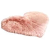 Max Heart Shape Shaggy Faux Sheepskin Area Rug Floor Carpet Mat Pink