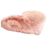 Max Heart Shape Shaggy Faux Sheepskin Area Rug Floor Carpet Mat Pink