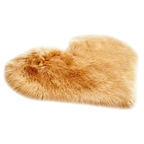 Max Heart Shape Shaggy Faux Sheepskin Area Rug Floor Carpet Mat Khaki