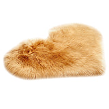 Max Heart Shape Shaggy Faux Sheepskin Area Rug Floor Carpet Mat Khaki