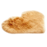 Max Heart Shape Shaggy Faux Sheepskin Area Rug Floor Carpet Mat Khaki