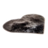 Max Heart Shape Shaggy Faux Sheepskin Area Rug Floor Carpet Mat Deep Grey