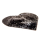Max Heart Shape Shaggy Faux Sheepskin Area Rug Floor Carpet Mat Deep Grey