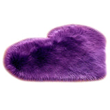 Max Heart Shape Shaggy Faux Sheepskin Area Rug Floor Carpet Mat Purple