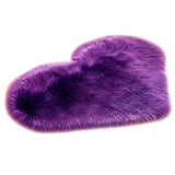 Max Heart Shape Shaggy Faux Sheepskin Area Rug Floor Carpet Mat Purple