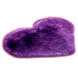Max Heart Shape Shaggy Faux Sheepskin Area Rug Floor Carpet Mat Purple