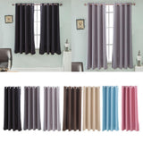 Max Solid Color Blackout Window Curtains Panels for Bedroom Black 42x63inch
