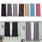 Max Solid Color Blackout Window Curtains Panels for Bedroom Black 52x63inch