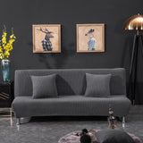 Max Non-Slip Armless Sofa Cover Full Folding Sofa Bed Slipcover Gray L - Aladdin Shoppers