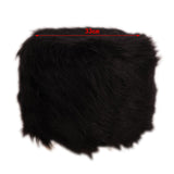 Soft Furry Round Footstool Cover Little Stool Chair Black - 33cm